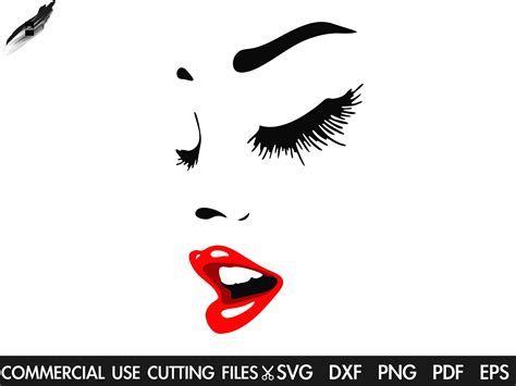 Beautiful Face Svg Silhouette Red Lips Svg Afro Svg Makeup Etsy The