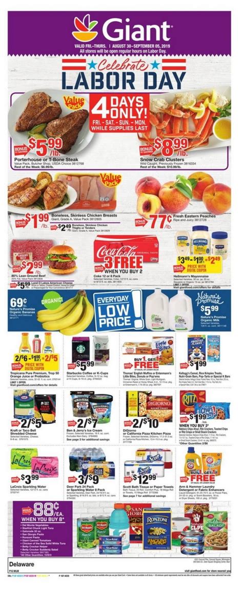 Giant Food Weekly Circular Aug 30 Sep 05 2019