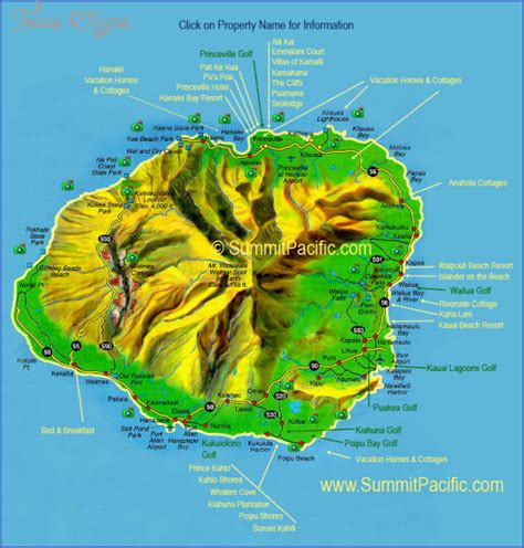 Map Of Napali Coast Kauai Hawaii