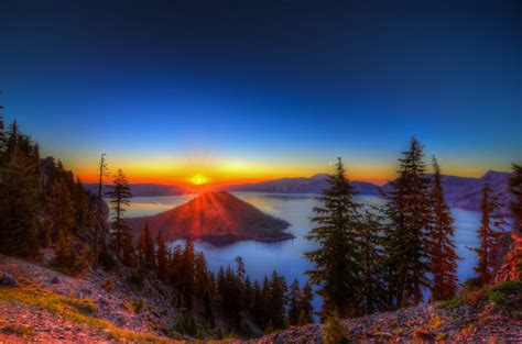 Crater Lake Sunrise Sunrise Lake Crater Lake National Park Lake