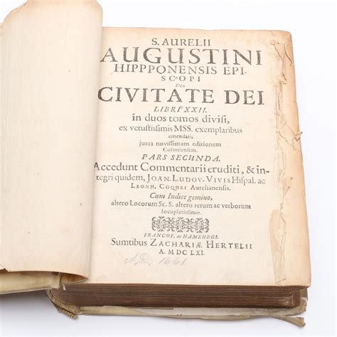 1661 Augustine De Civitate Dei Volume Ii With 1681 Pampiere Wereld