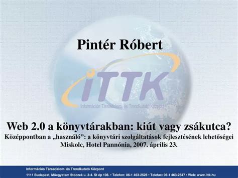 Ppt Inform Ci S T Rsadalom S Trendkutat K Zpont Powerpoint