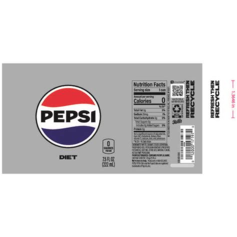 Diet Pepsi Nutrition Label