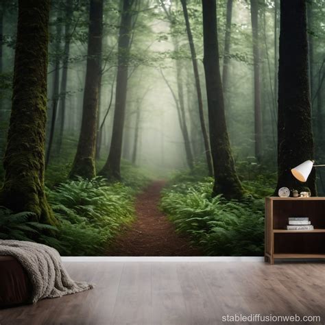 Magical Forest Bedroom Themed Backdrop Stable Diffusion Online