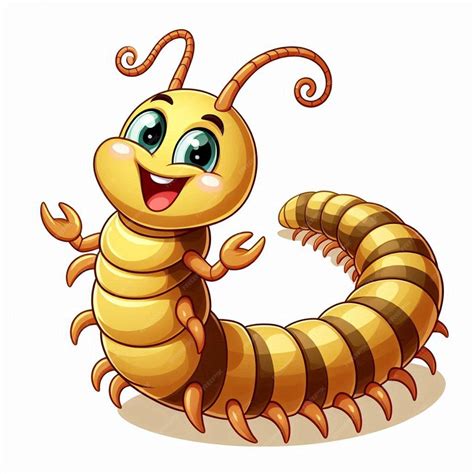 Cute Centipede Vector Cartoon Illustration White Background Premium Ai Generated Vector