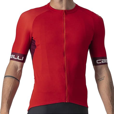 Castelli Entrata Vi Fietsshirt Met Korte Mouwen Heren Red Bordeaux