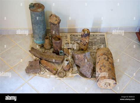 Battlefield Artifacts Exhibited In A War Museum In Gallipoli Stock