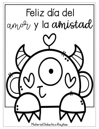 Dibujos colorear día del amor y amistad