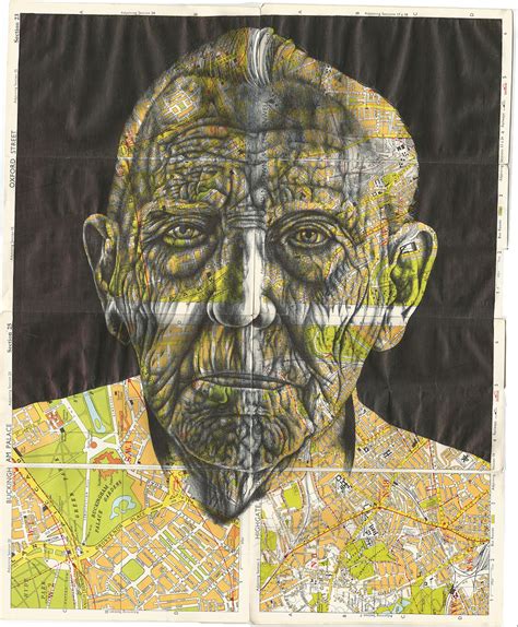 Ballpoint Pen Illustrations On Vintage Envelopes And Maps By Mark