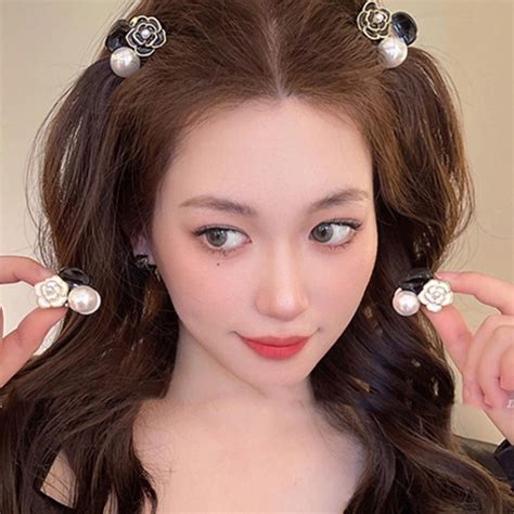 Style Accessories Pearl Hair Clips Camellia Hair Claw Mini Small Shark