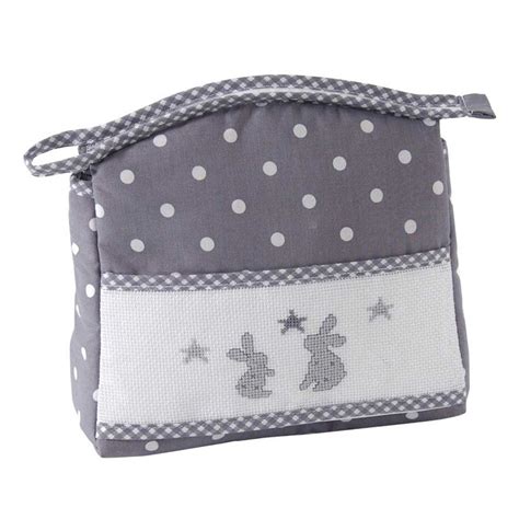 Trousse De Toilette Enfant Pois Gris Broder Dmc