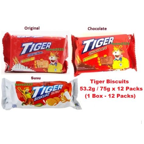 Tiger Biscuits Original Chocolate Susu 1 Ctn 532g75g X 12