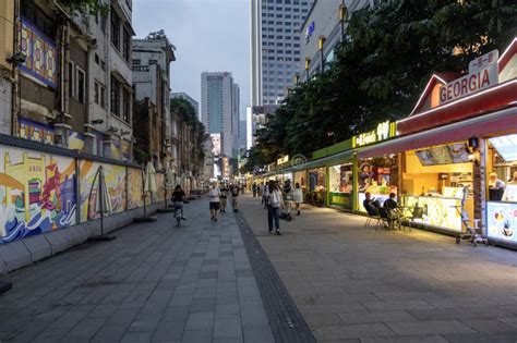 People Walking On Beijing Road Walking Street In Guangzhou Editorial