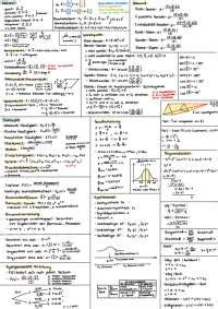 Formelblatt Mathematik Formelsammlungen Mathematik Ii Docsity