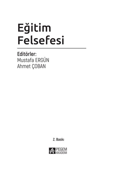 Pdf Temel Kavramlar E Itim Felsefesi