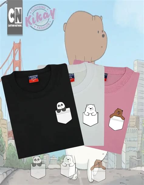 We Bare Bears Pocket Design Oversized Tshirt Lazada Ph