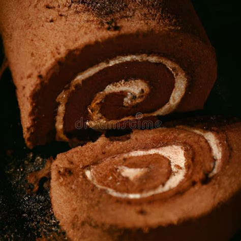 Chocolate Swiss Roll Stock Illustration Illustration Of Dessert