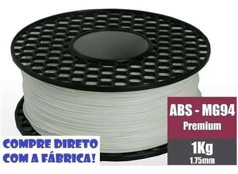 Filamento Abs Mg94 Premium Branco 1kg 1 75mm National 3d Frete grátis