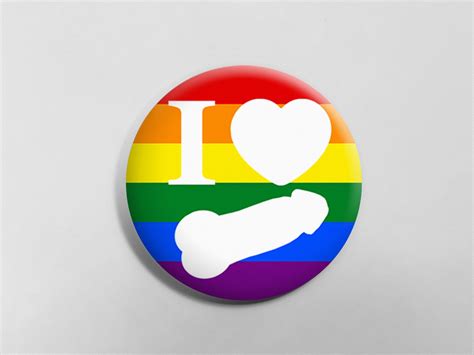 I Heart Penis Gay Pride Button Nsfw Gay Cock Lgbtq Pride Pin Button