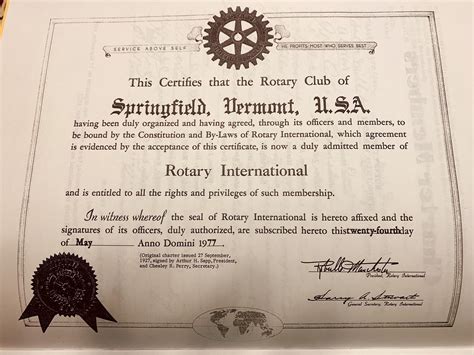 Springfield Rotary Club Marking Its 95th Anniversary Rotary Club Of