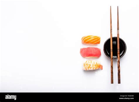 Sushi on white background Stock Photo - Alamy