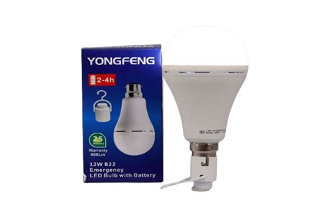 YONGFENG EMERGENCY LED BULB WITH BATTERY 12W B22 A Bassa Sons