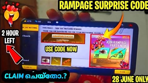 Rampage Redeem Code Free Fire New Redeem Code Today Free