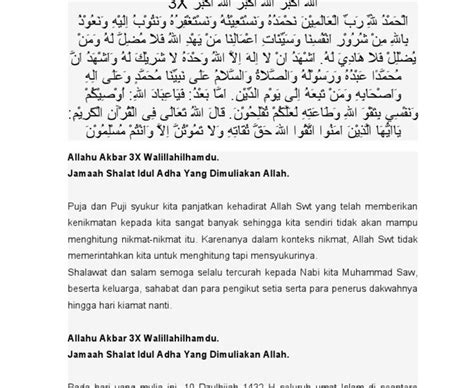 Teks Khutbah Hari Raya Idul Fitri Hari Raya Ini Jatuh Pada Tanggal