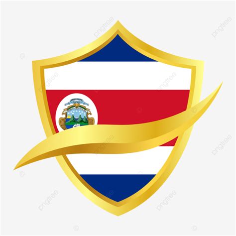 Costa Rica Flag In Gold Shield World Cup 2022 Flag World Cup 2022