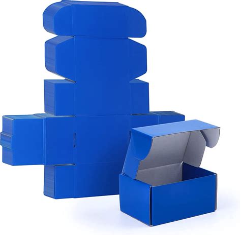 25 Pack 9x6x4 Inch Small Blue Shipping Boxes T Boxes With Lids For