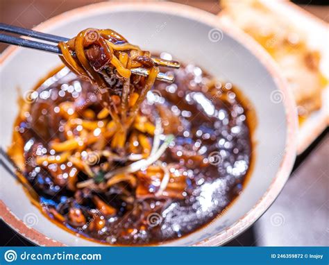 Jajangmyeon Jjajangmyeon Fried Sauce Noodle Delicious Korean