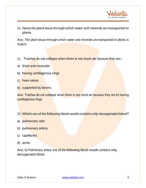 Cbse Class Science Chapter Life Processes Important Questions