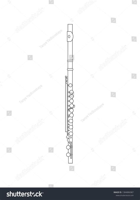 Black Outline Flute Isolated On White Stock Vector (Royalty Free) 1384886987 | Shutterstock