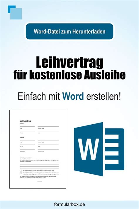 Leihvertrag F R Eine Kostenlose Ausleihe Word Word Vorlage Zum