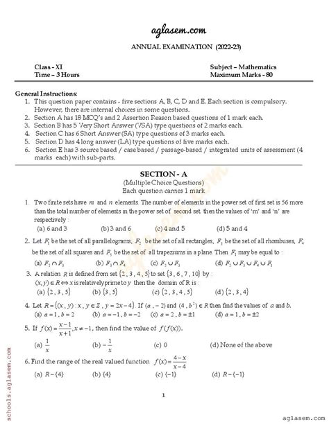 Class Maths Question Paper Pdf Th Annual Exam Maths