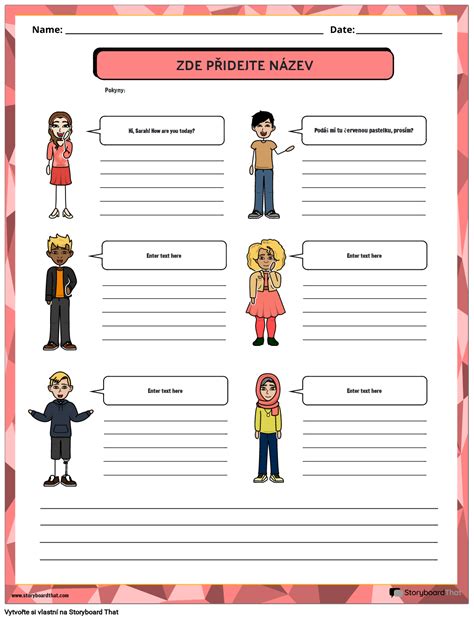 Vyplnění Pracovního Listu Dialogu Storyboard par cs examples