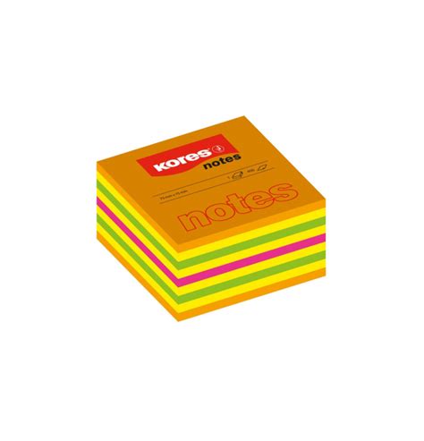 Notes Adeziv 75 X 75 Mm Neon Mixt 450 File Kores