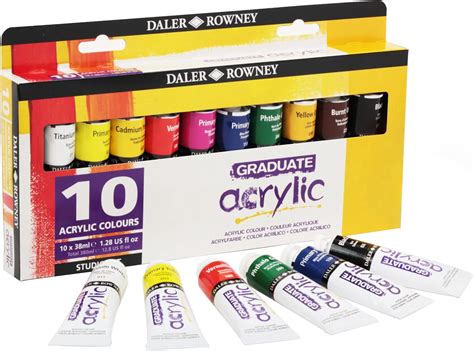 Daler Rowney Graduate Ml Acrylic Paint Set Assorted Colours High