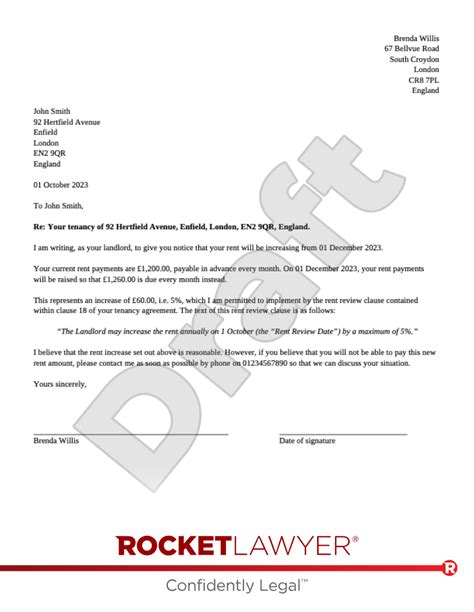 Rent Increase Notice Template Faqs Rocket Lawyer Uk