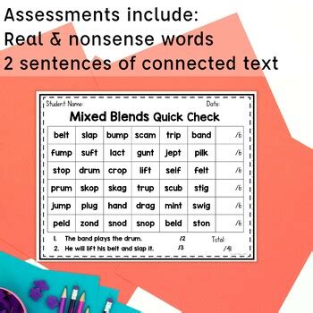 Consonant Blends Blending Lines Short Vowels Decoding Drills For