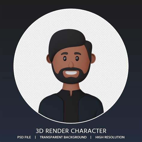 Avatar de dessin animé homme rendu 3D PSD Premium