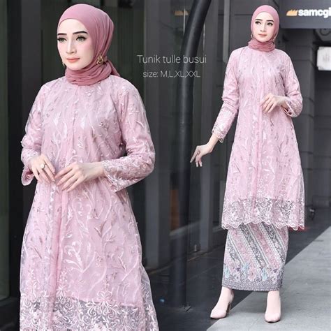 Jual Set Tunik Tulle Busui Kebaya Tunik Wisuda Kebaya Modern Kebaya