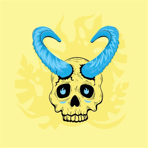 Trendy Horned Skull 21927002 Vector Art At Vecteezy