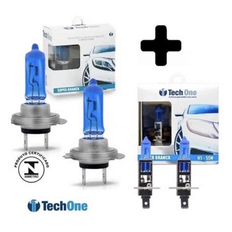 Kit Lâmpadas Techone Super Branca H7 H1 Efeito Xenon 8500k