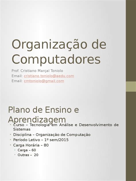 PDF Organização de Computadores aula 01 DOKUMEN TIPS