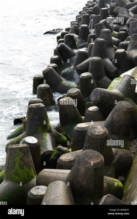 Concrete Tetrapod Tetrapods Coastal Sea Defences Stock Photo Alamy