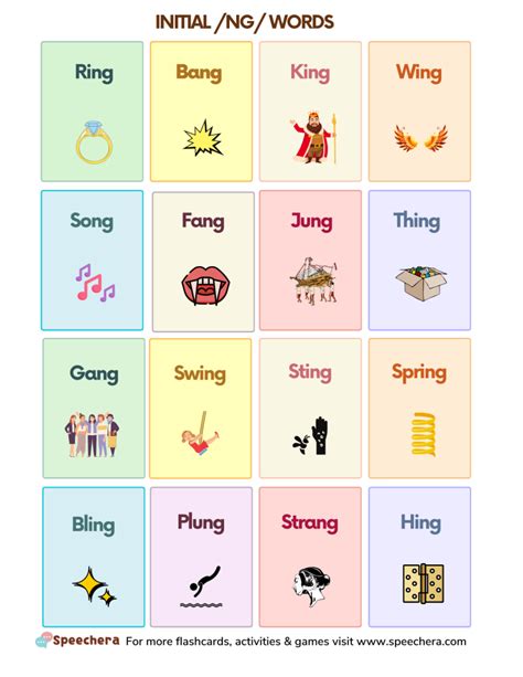 Free Ng Sound Articulation Flashcards Worksheet Pdf Speechera