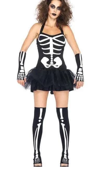 Women Halloween Bone Costume Sexy Adult Carnival Party Cosplay Costume Sexy Horrible Cosplay