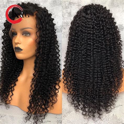 Kun Gang 250 Density Lace Front Human Hair Wigs Kinky Curly Pre