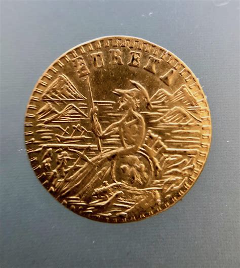 At Auction 1853 California Fractional Gold Rush Token Eureka Arms Of